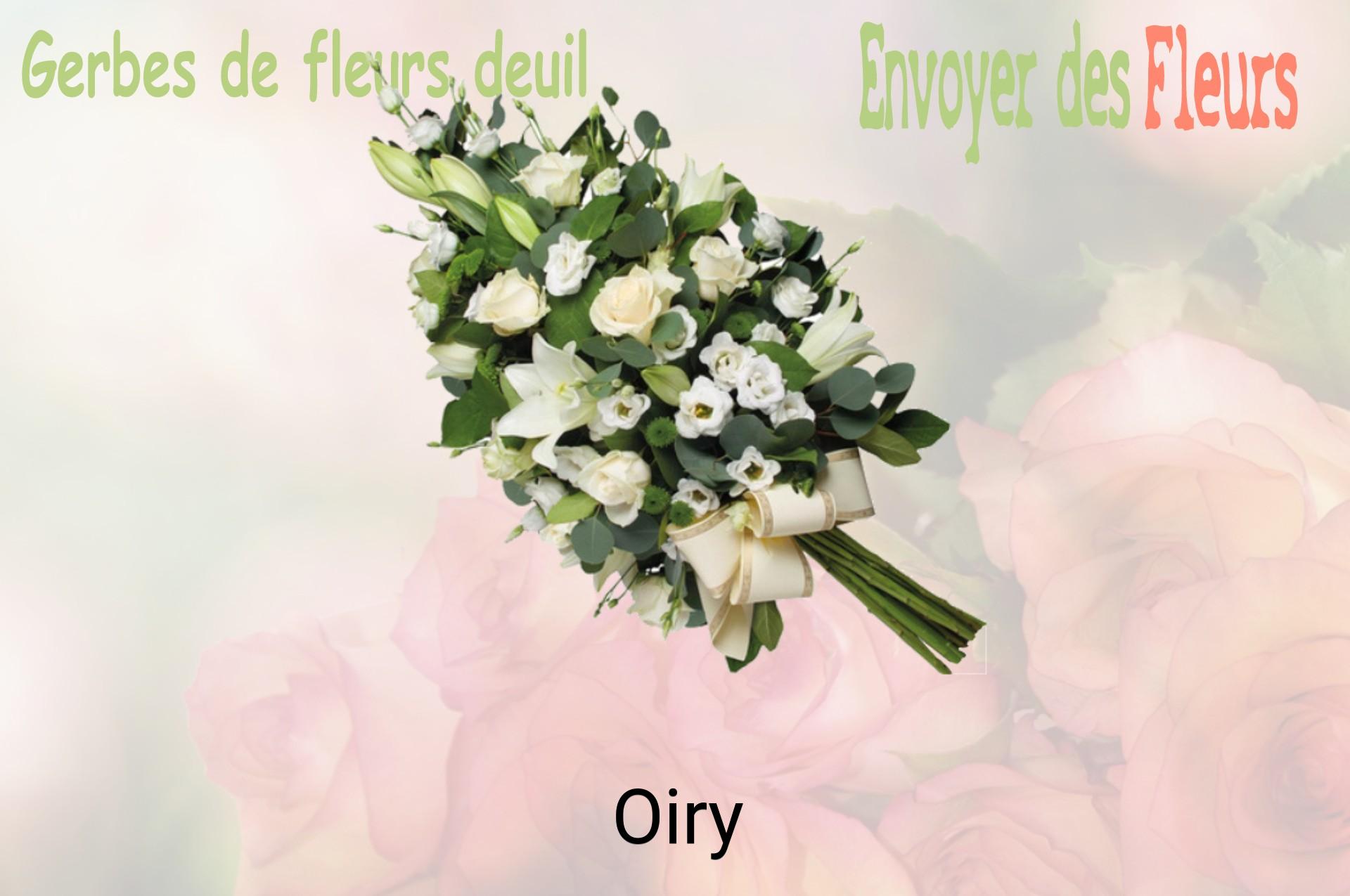 Gerbe de fleurs de deuil livrée à Oiry